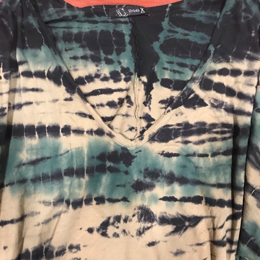 Urban X Tye Dye Poncho with Fringe Sz Small